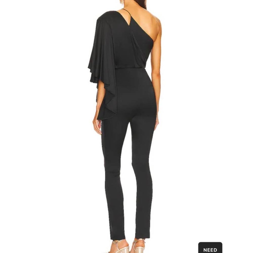 MICHAEL COSTELLO x REVOLVE Sakura Jumpsuit in Black One Shoulder Small NWT